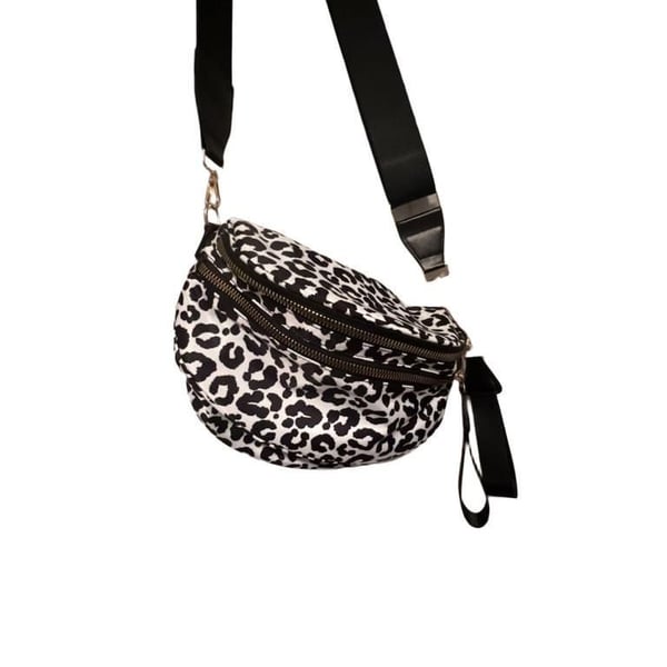 Do Everything In Love Nylon Leopard Print Crescent Crossbody Bag
