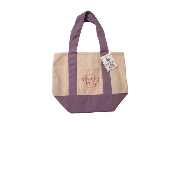 Trader Joe's Mini Pastel Canvas Tote Bag in Lavender
