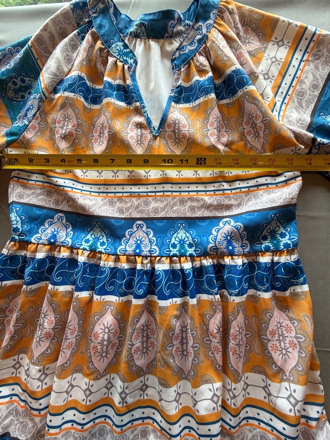 Bohemian Style Southwestern Print Short Sleeve Tiered 6
