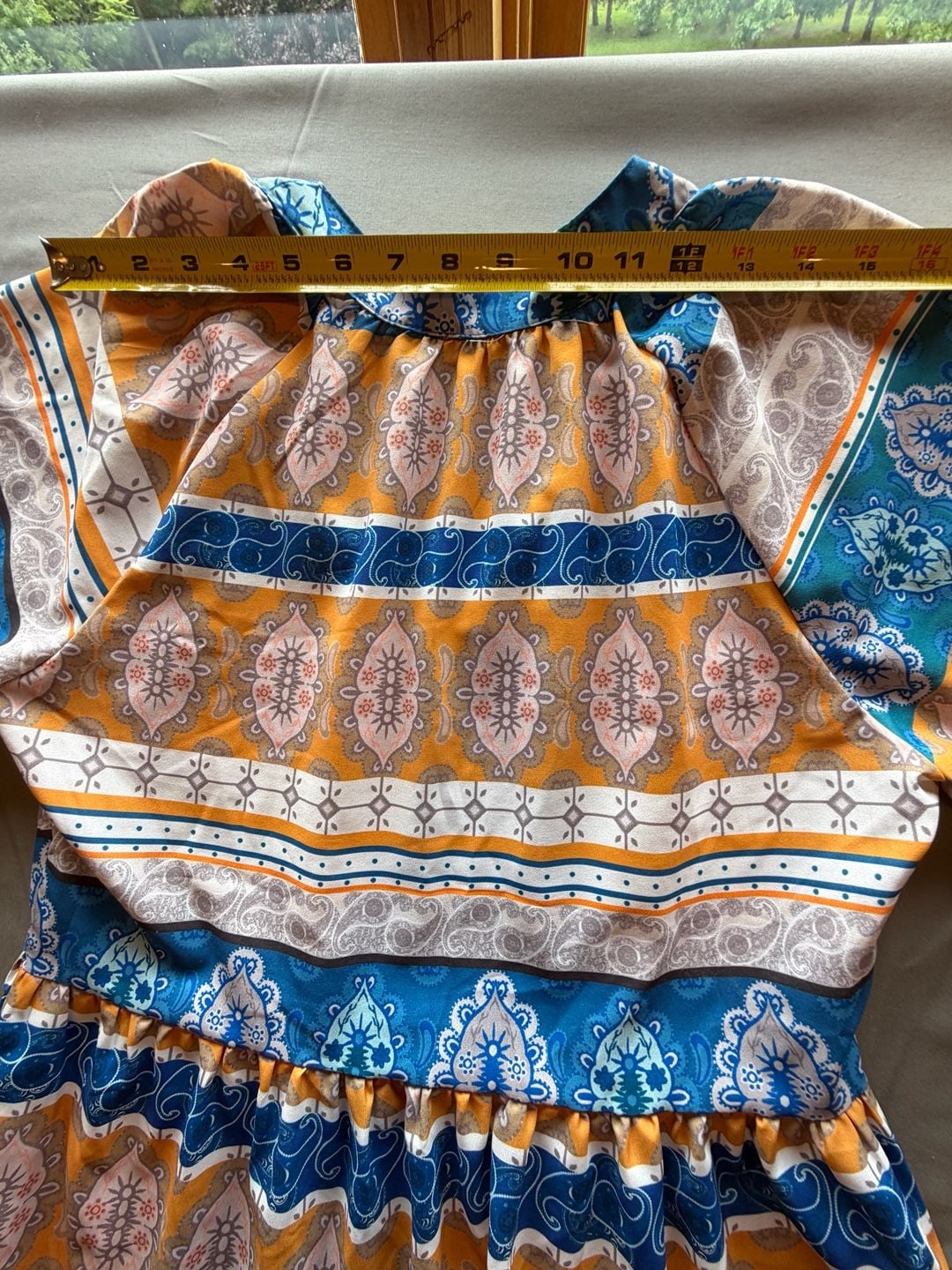 Bohemian Style Southwestern Print Short Sleeve Tiered 8