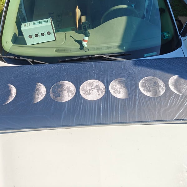 Cuspin Moon Phases Panoramic Canvas Wall Art (57x18 inches)