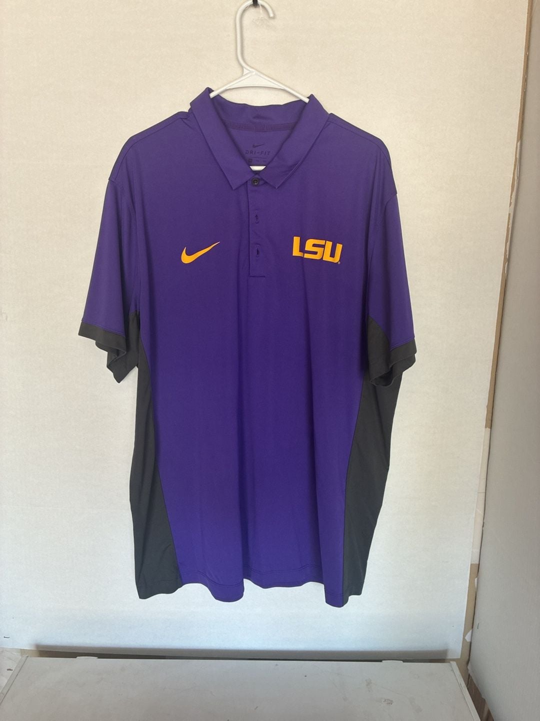 Nike Men's LSU Tigers Dri-FIT Performance Golf Polo Shirt Purple Gold XXL 2