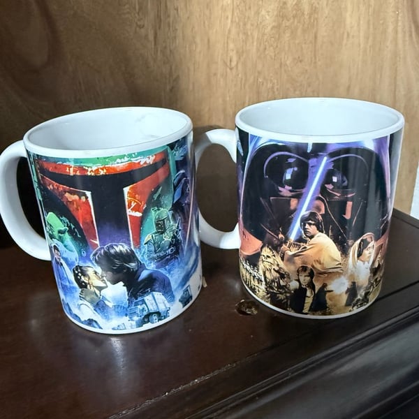 Set of 2 Star Wars Movie Poster Collage Coffee Mugs by Galerie