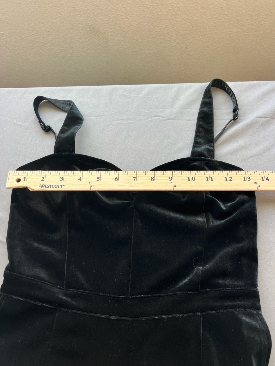 Abercrombie & Fitch Black Velvet Sleeveless Jumpsuit with Bow Detail 10