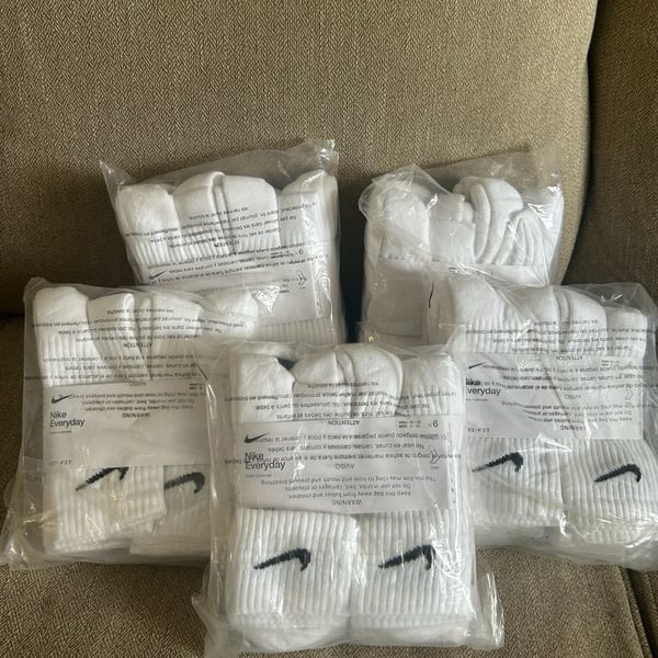 Nike Everyday Cushion Crew Training Socks (5 pack x 6 Pairs) - 5 pWhite
