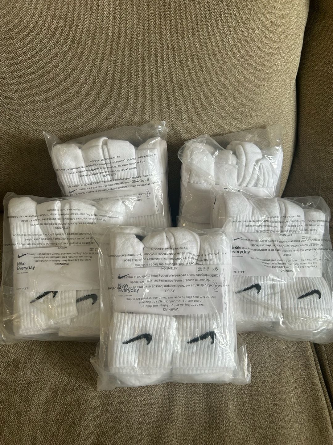Nike Everyday Cushion Crew Training Socks (5 pack x 6 Pairs) - 5 pWhite 2