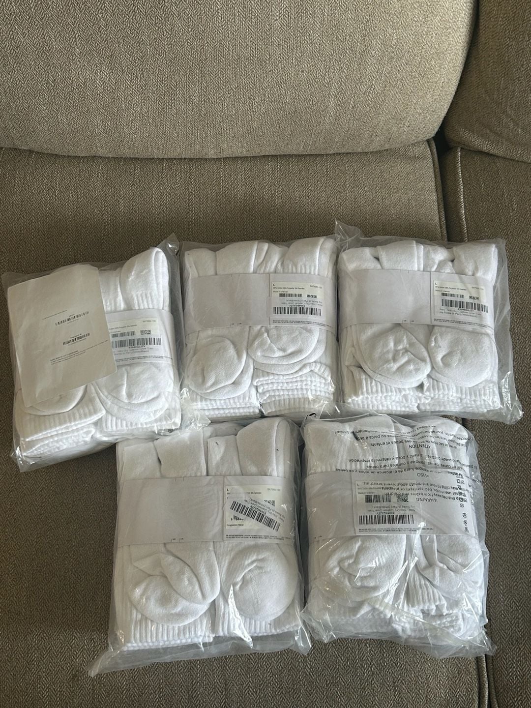 Nike Everyday Cushion Crew Training Socks (5 pack x 6 Pairs) - 5 pWhite 3