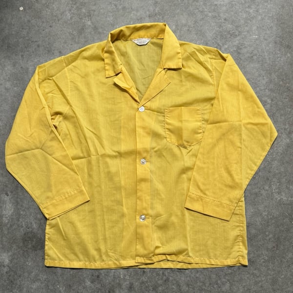 Vintage 1960s Towncraft JCPenney Mustard Yellow Long Sleeve Button-Up Shirt L