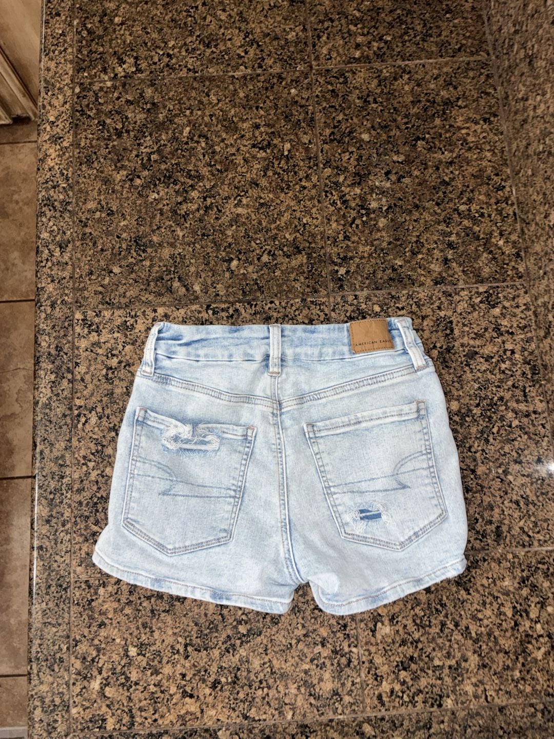 American Eagle Next Level Stretch High-Waisted Distressed Denim Shorts 4