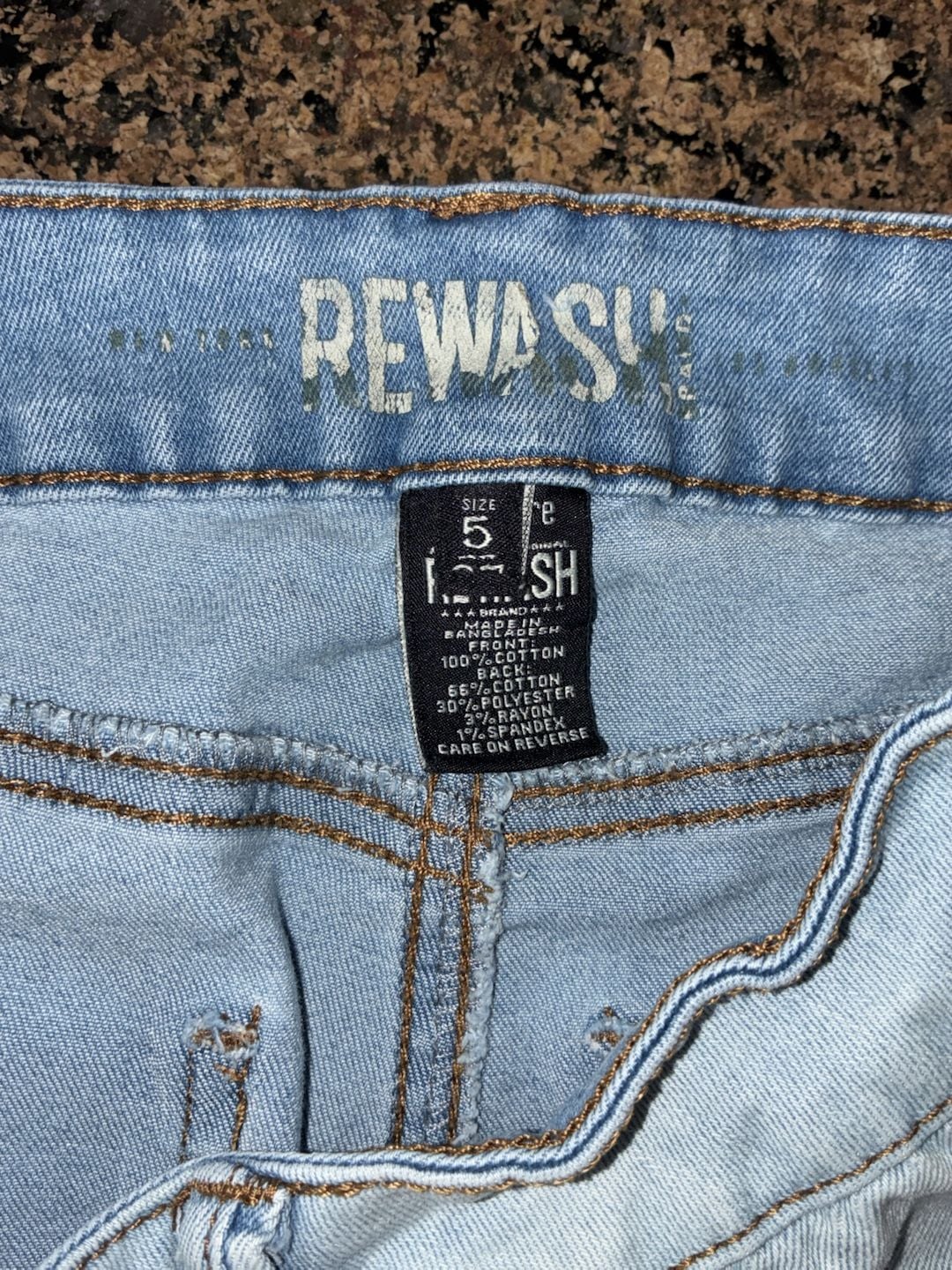 Rewash Women's Light Wash Distressed Raw Hem Denim Jean Shorts 4