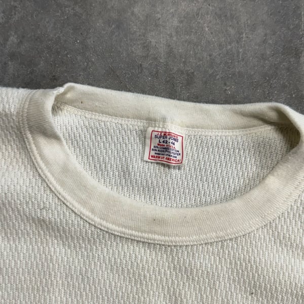 Vintage J.E. Morgan Super Johns Waffle Knit Thermal Long Sleeve Shirt L