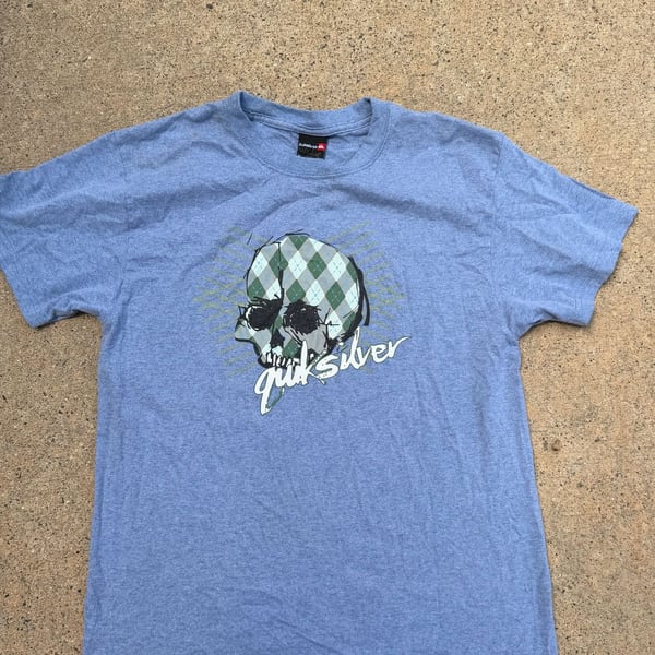 Quiksilver Men's Plaid Skull Graphic T-Shirt