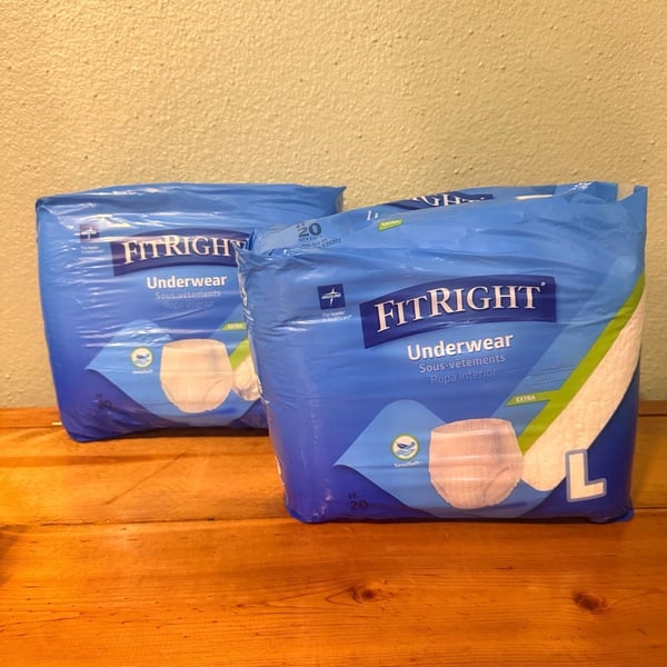 Medline FitRight Extra Protective Unisex Underwear, Size Large (20 Count Pack)