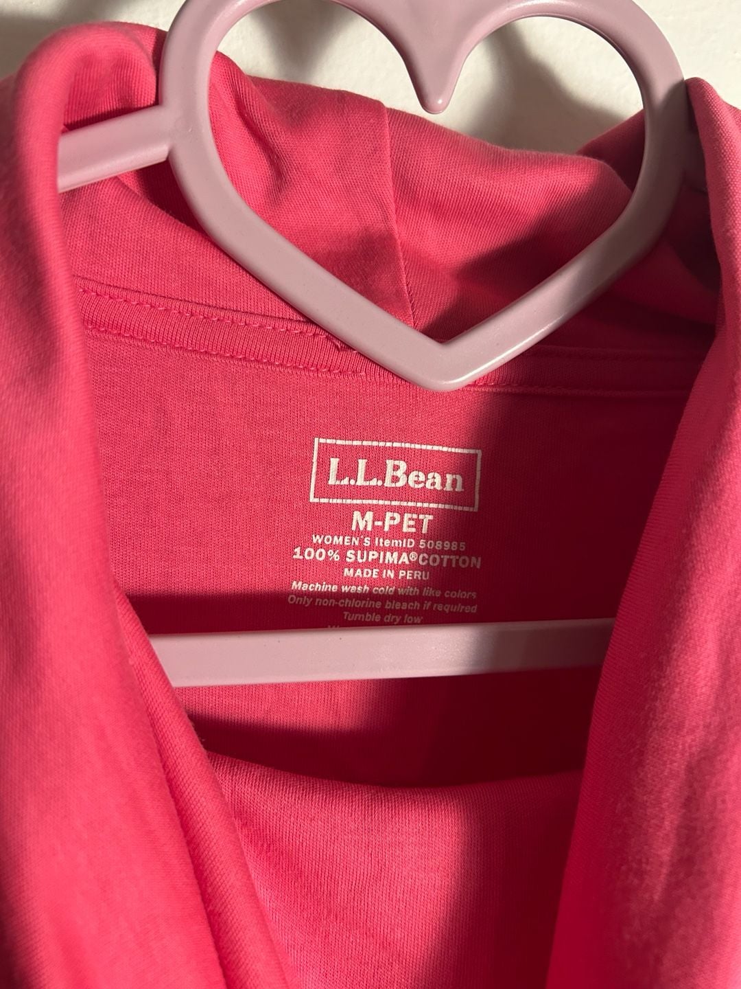 L.L.Bean Women's Supima Cotton Long Sleeve Cowl Neck Tunic Shirt Pink 3