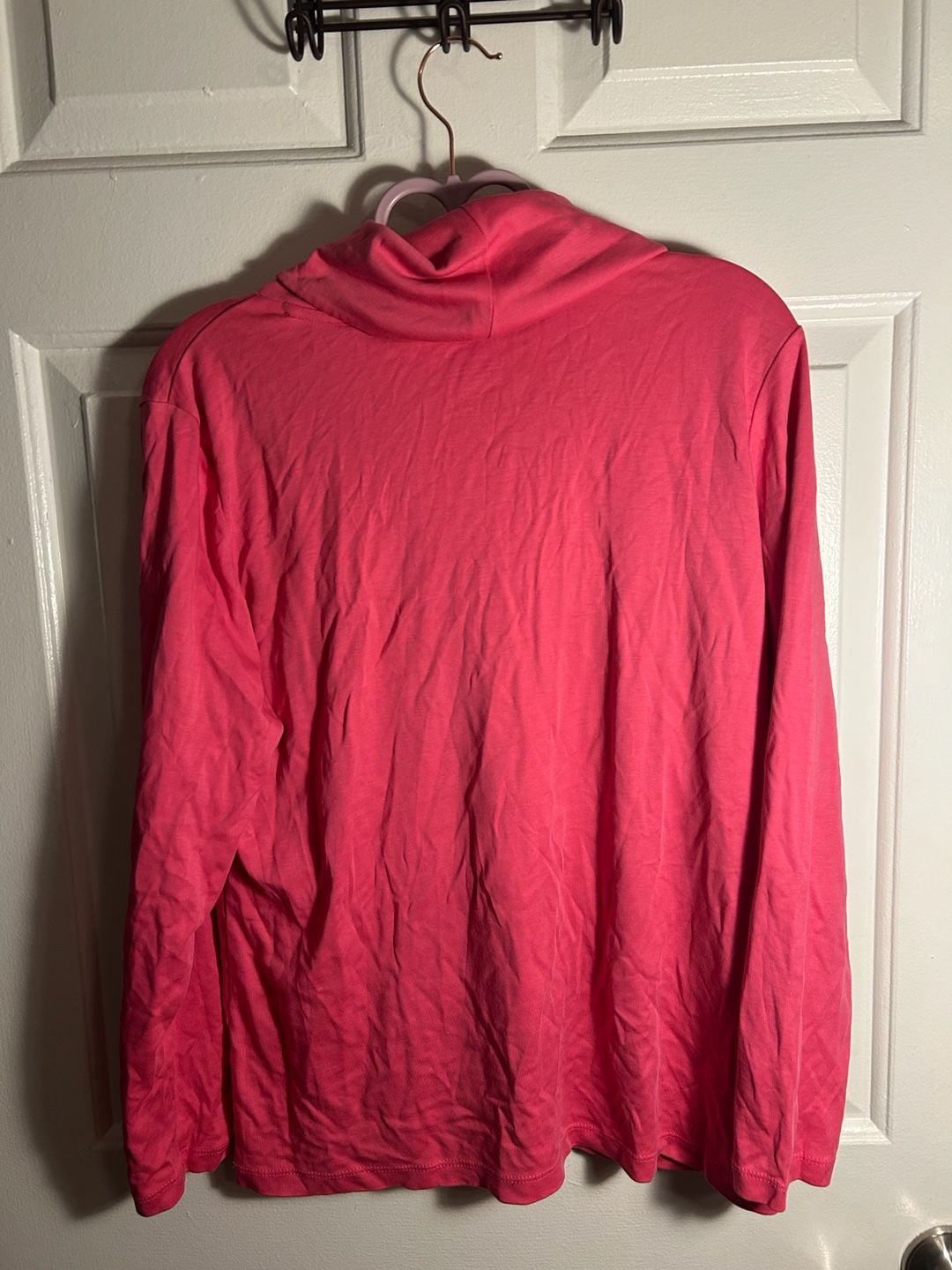 L.L.Bean Women's Supima Cotton Long Sleeve Cowl Neck Tunic Shirt Pink 5