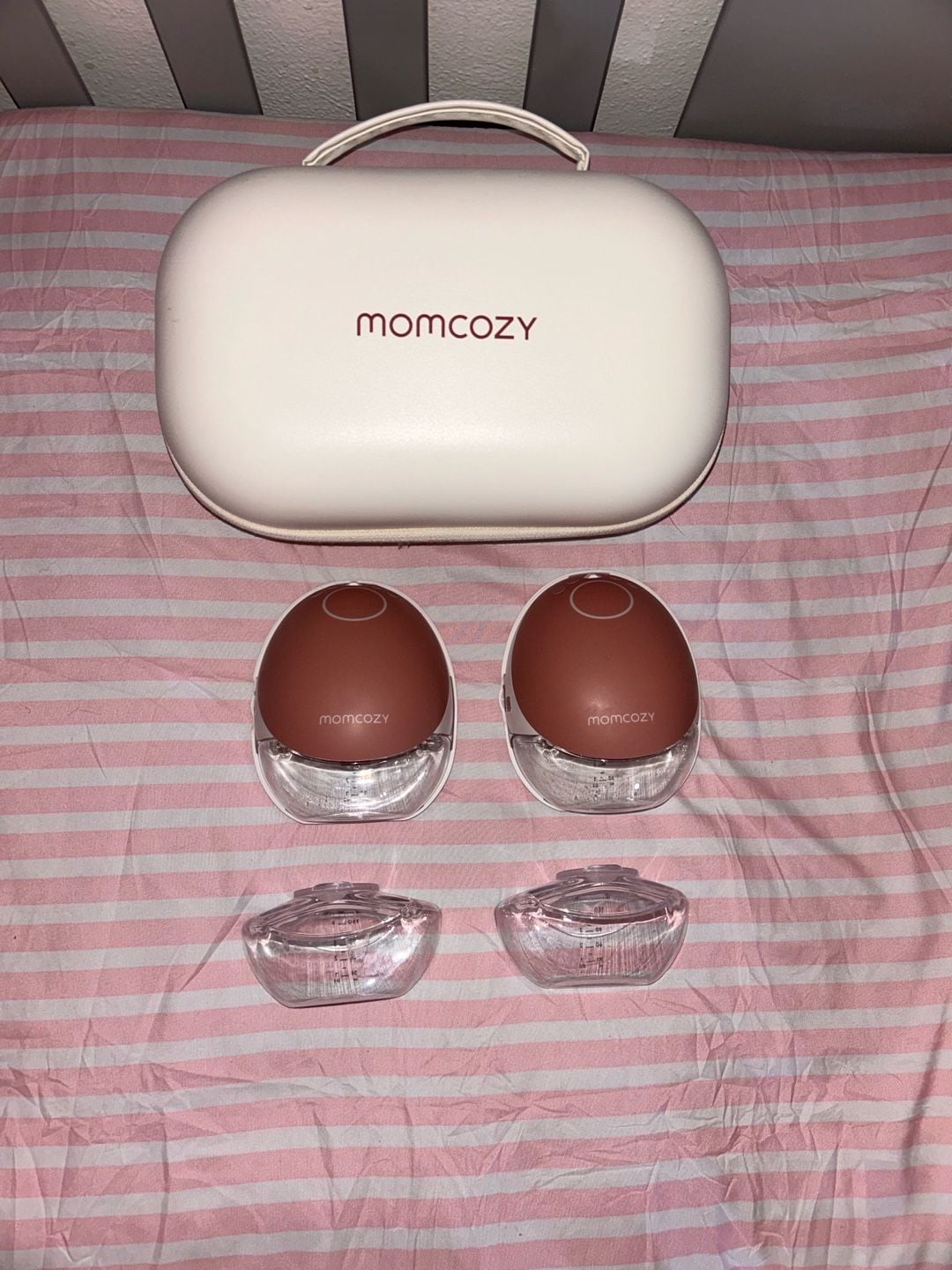 Momcozy M9 Wearable Hands-Free Breast Pump, App Control with Personalized Multi-Modes & 15 Levels, 24mm Silicone Flange, Infant/Toddler Use, 2 Pack,Cozy Red - .com, 1