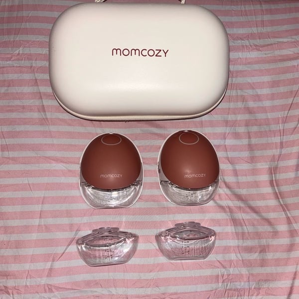 Momcozy M9 Wearable Hands-Free Breast Pump, App Control with Personalized Multi-Modes & 15 Levels, 24mm Silicone Flange, Infant/Toddler Use, 2 Pack,Cozy Red - .com,