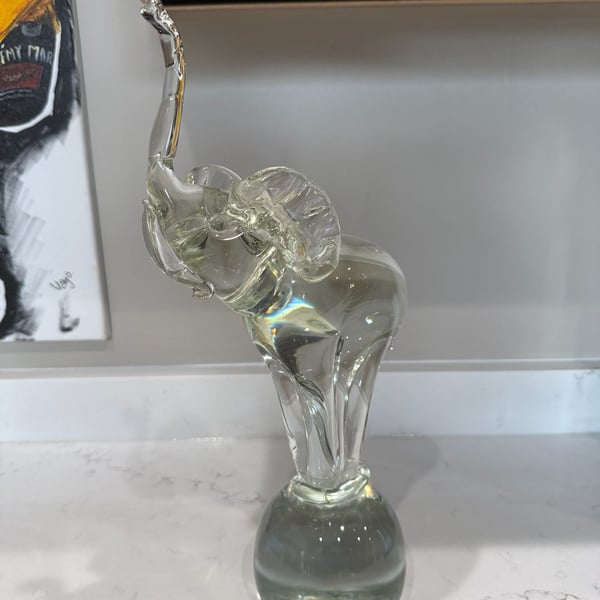 Vintage clear Morano/Venetian art glass Elephant
