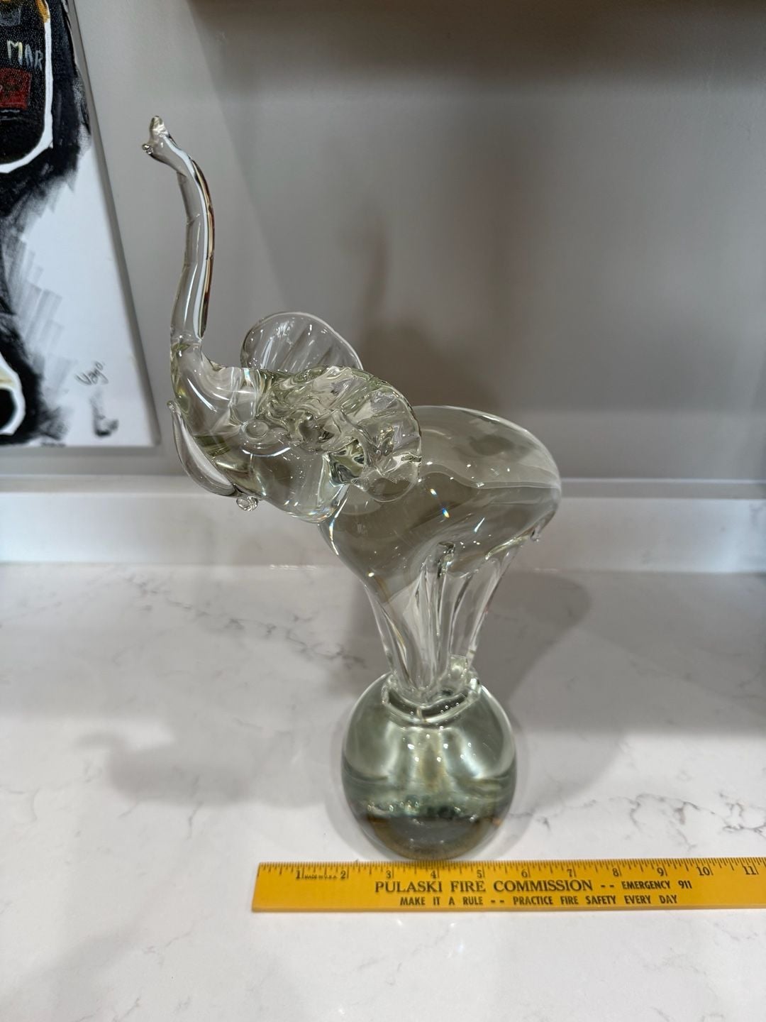 Vintage clear Morano/Venetian art glass Elephant 8