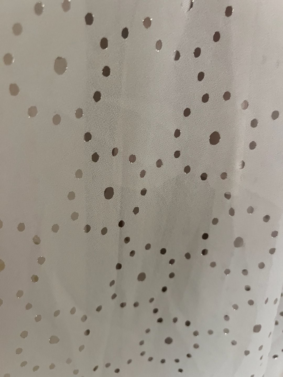 Lovestitch Women's Beige Perforated Dot Pattern Smocked Waist Midi Dress Size L 4