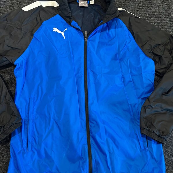 Puma TeamLIGA All Weather Rain Windbreaker Jacket Electric Blue/Black
