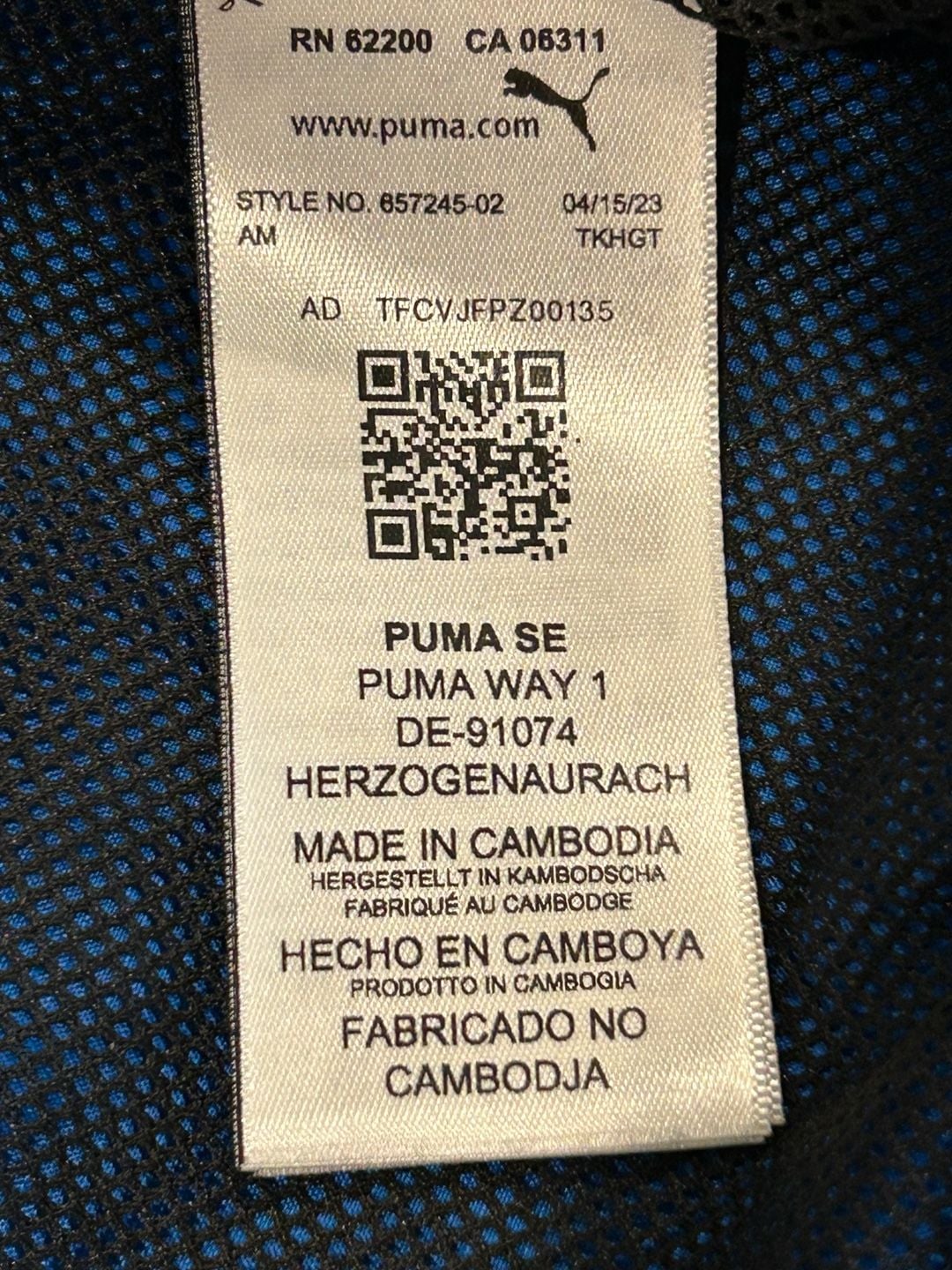 Puma TeamLIGA All Weather Rain Windbreaker Jacket Electric Blue/Black 6