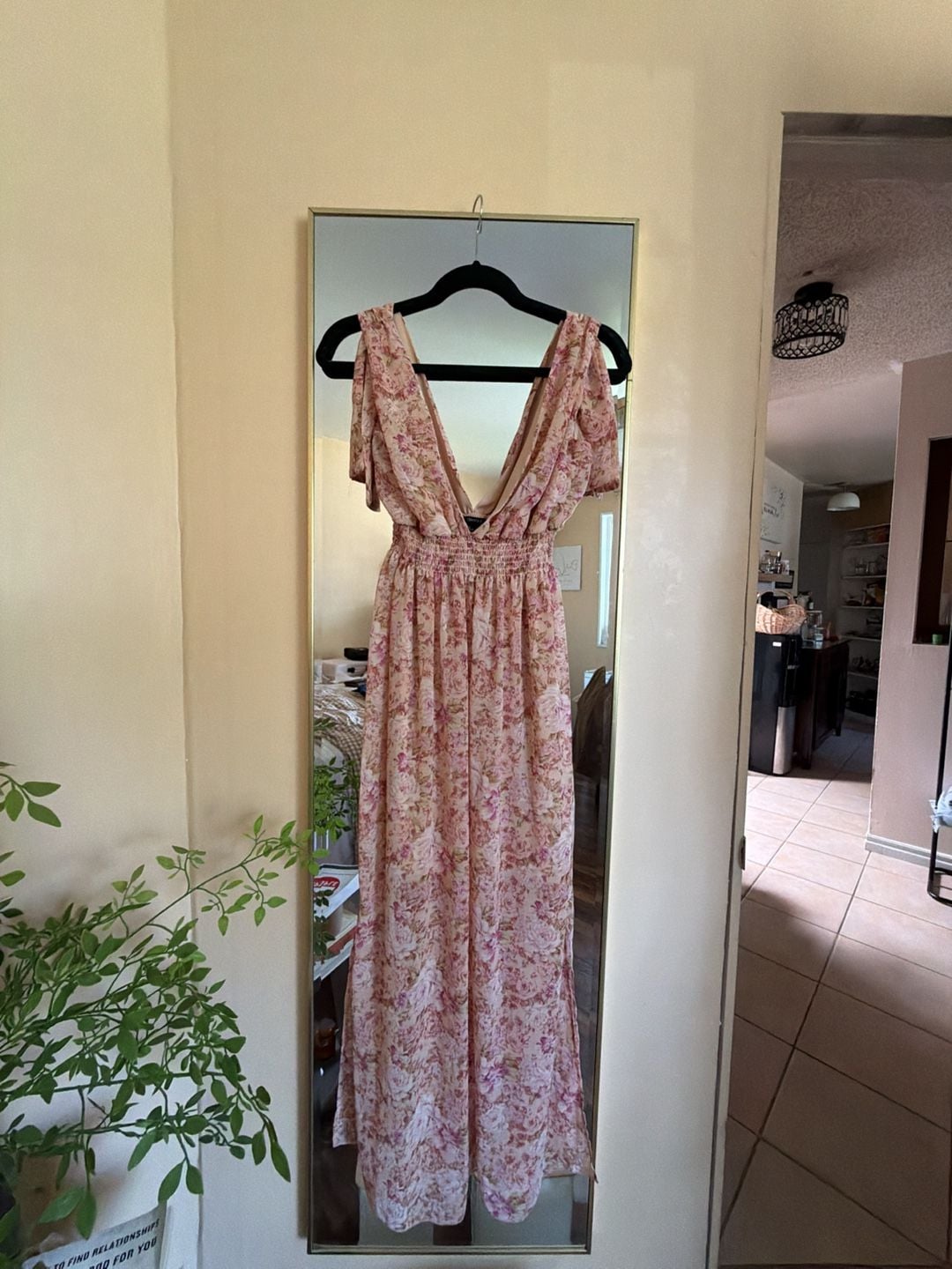 Forever 21 Floral Print V-Neck Shirred Waist Maxi Dress 2