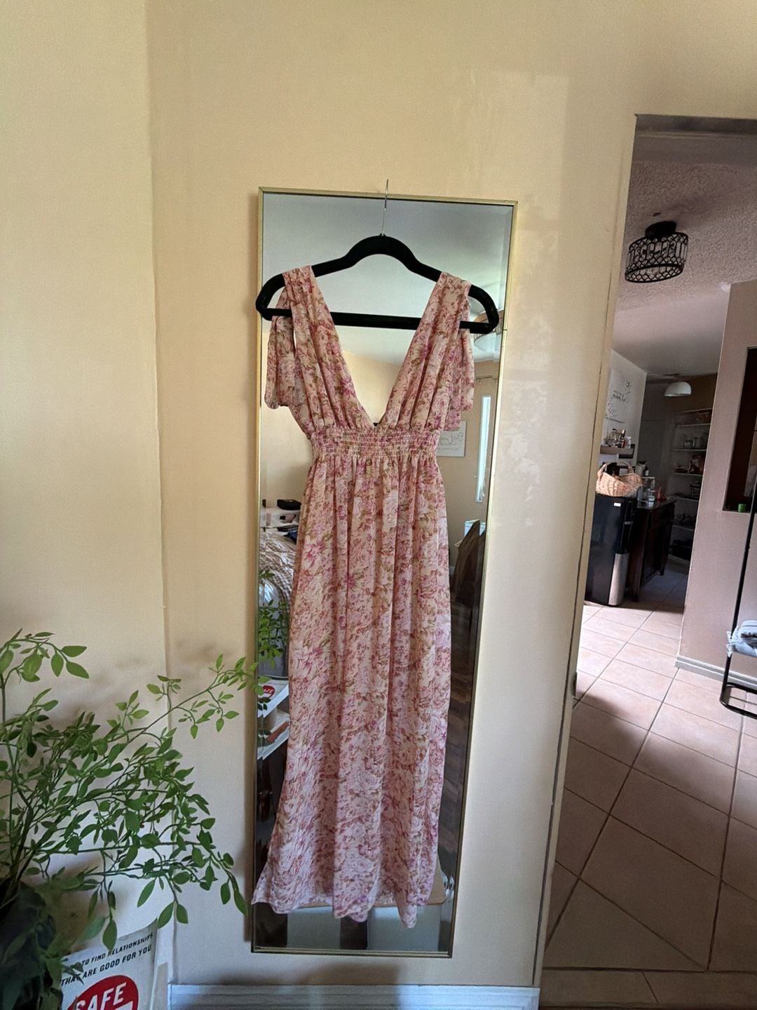 Forever 21 Floral Print V-Neck Shirred Waist Maxi Dress 4