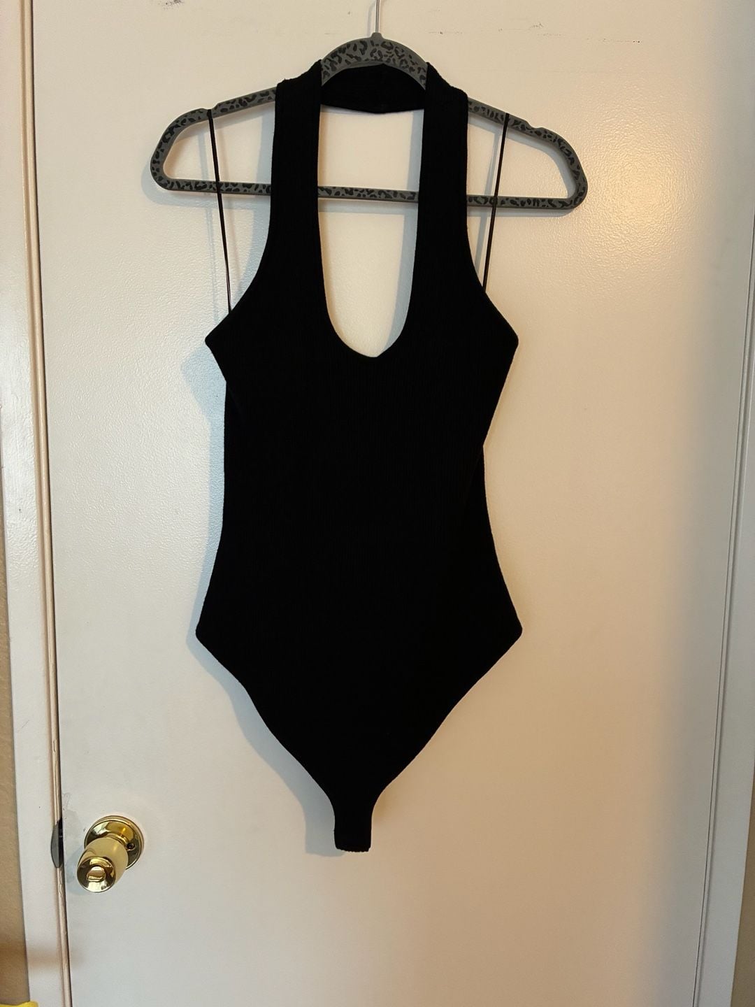 Bar III Black Ribbed Halter Bodysuit 2