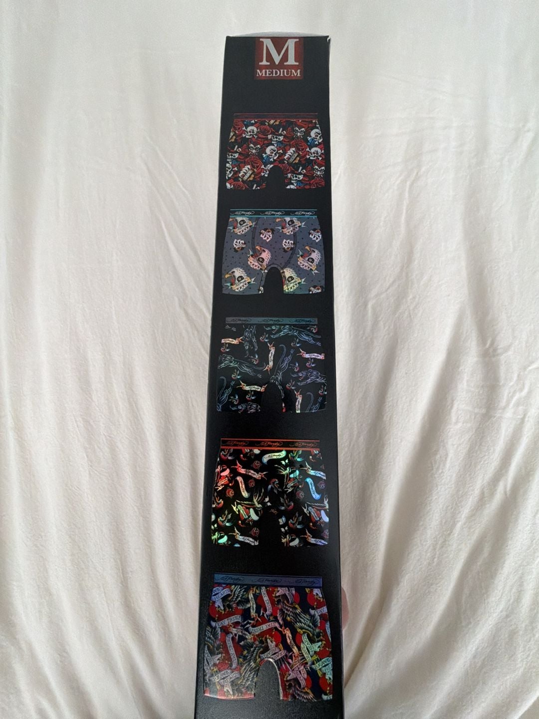 Ed Hardy Tattoo Multicolor Print Men's 5-Pack Underwear Performance Boxer Briefs 3