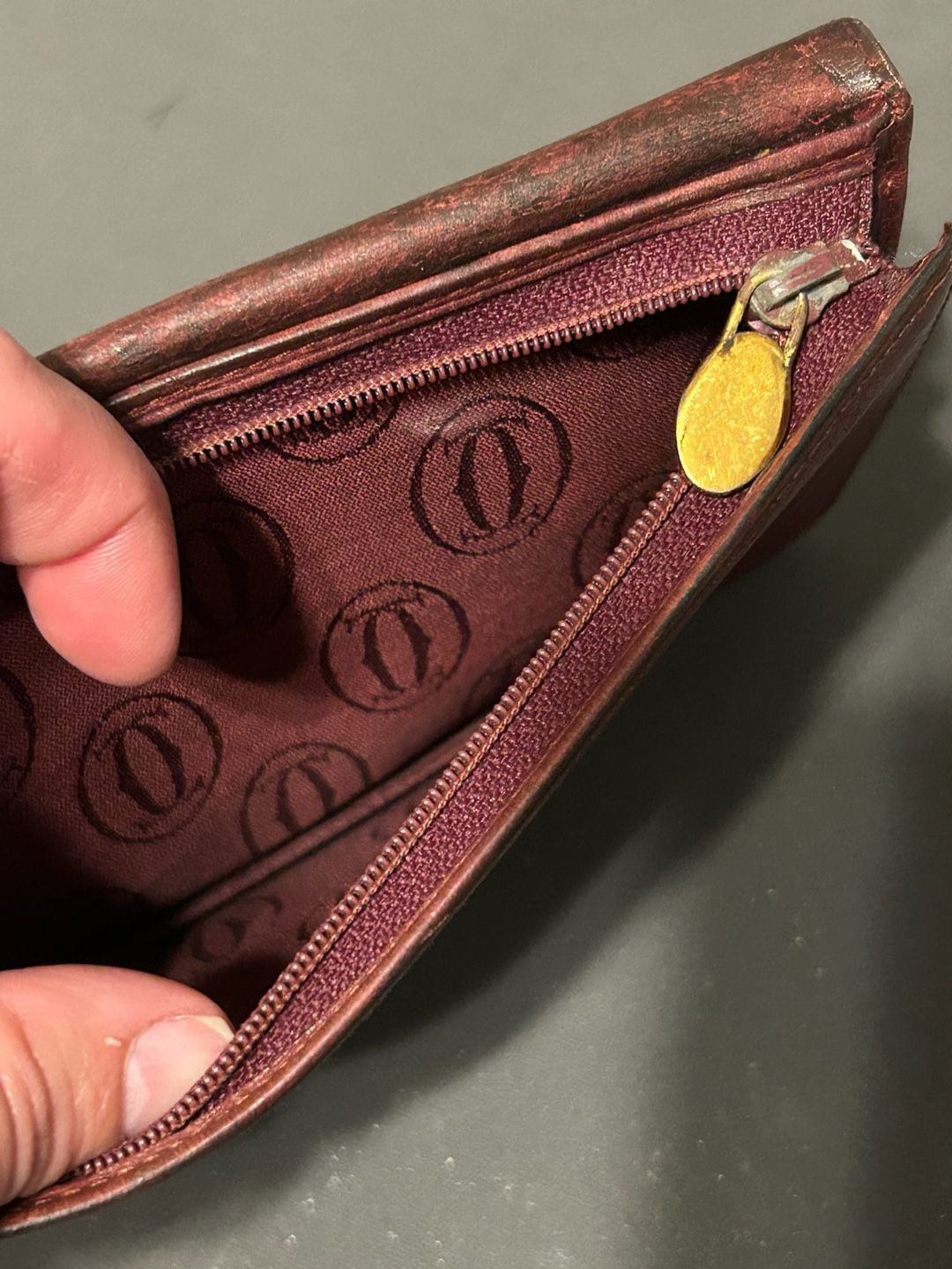 Vintage Must de Cartier Bordeaux Leather Flap Clutch Bag 4