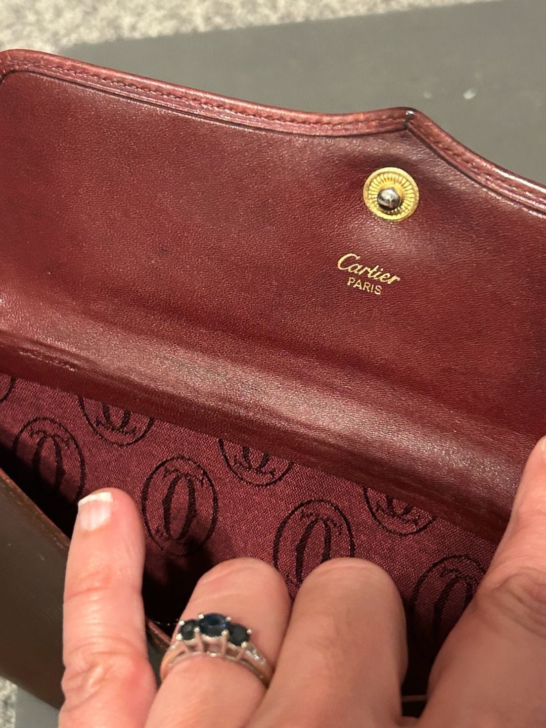 Vintage Must de Cartier Bordeaux Leather Flap Clutch Bag 5