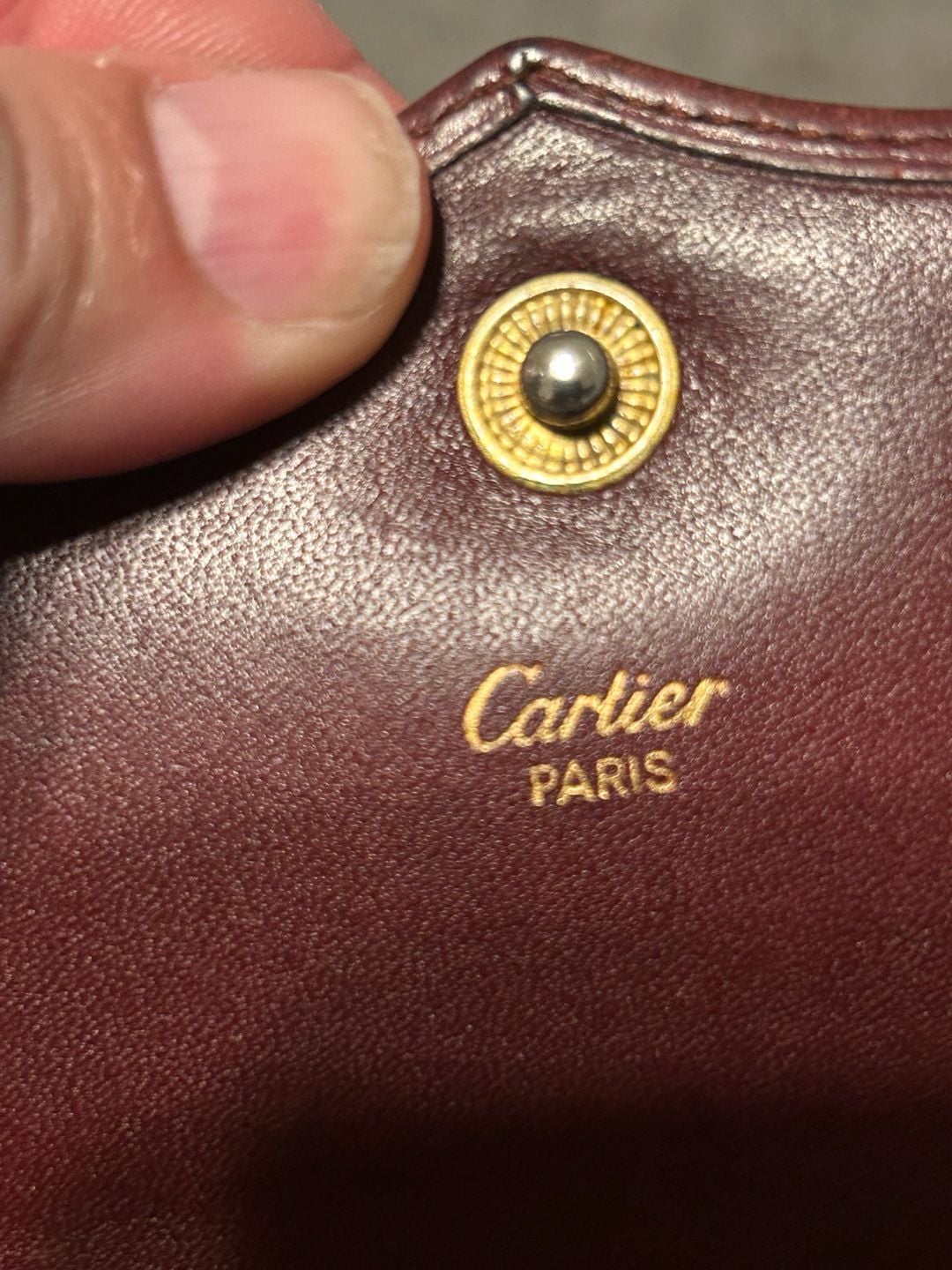 Vintage Must de Cartier Bordeaux Leather Flap Clutch Bag 7