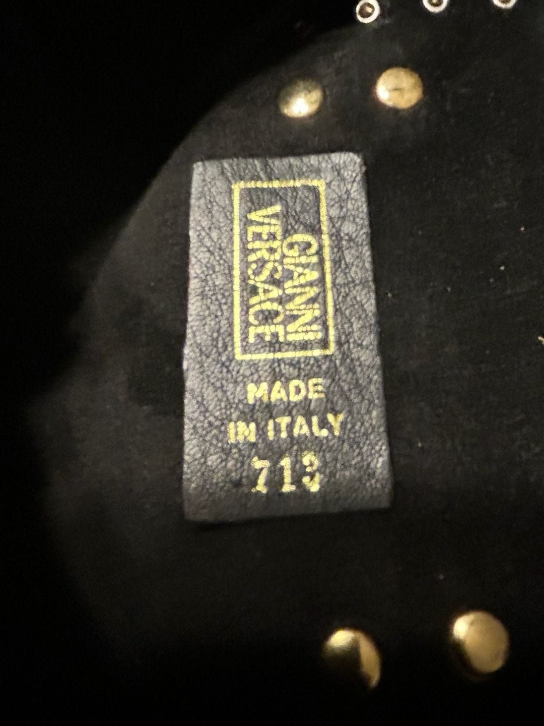 Vintage Gianni Versace F/W 1994 Studded Black Leather Mini Belt Bag with Medusa 7