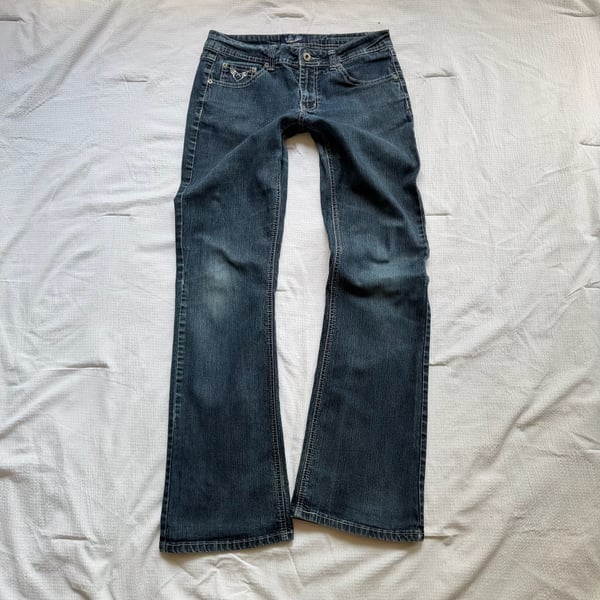Y2K Angels Jeans Dark Wash Bootcut lowrise Jeans