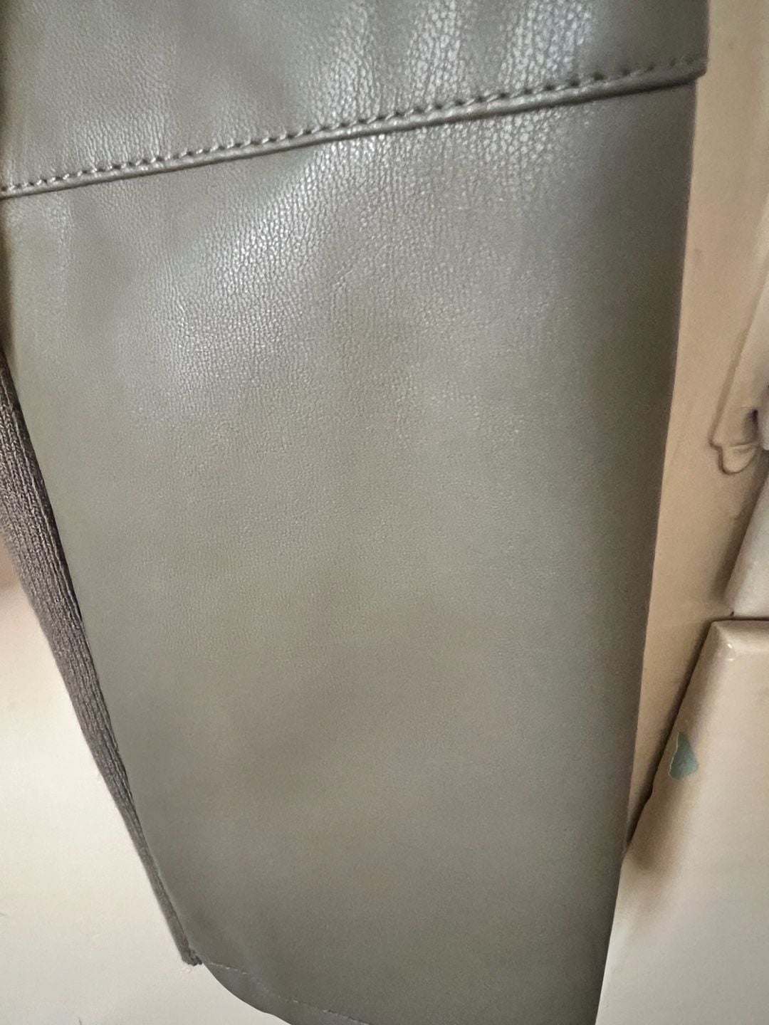 Bagatelle Collection Olive Green Faux Leather Open Front Drape Jacket NWT size L 12