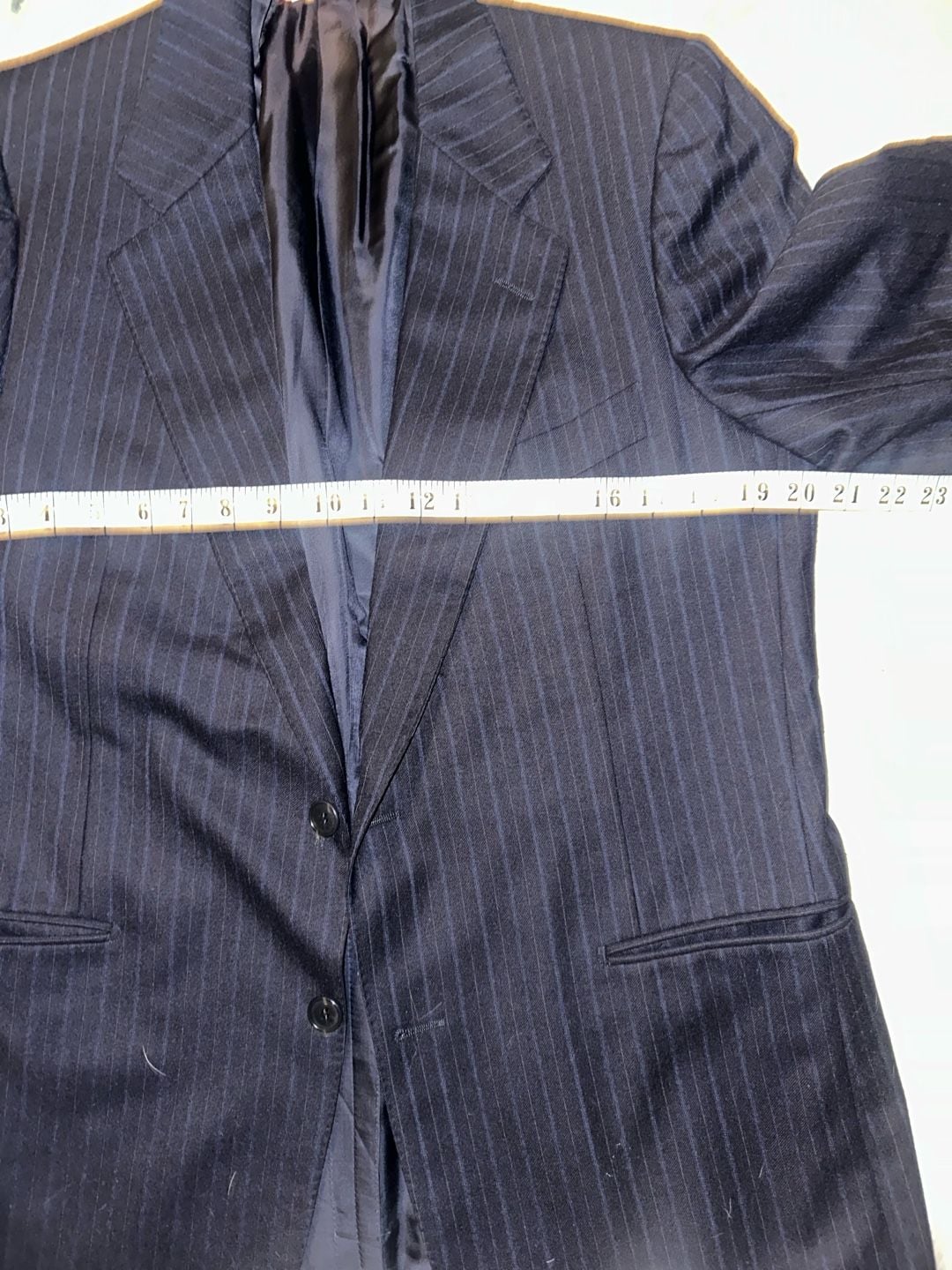 Castellani Milano Men's Navy Blue Pinstripe Suit Set 4