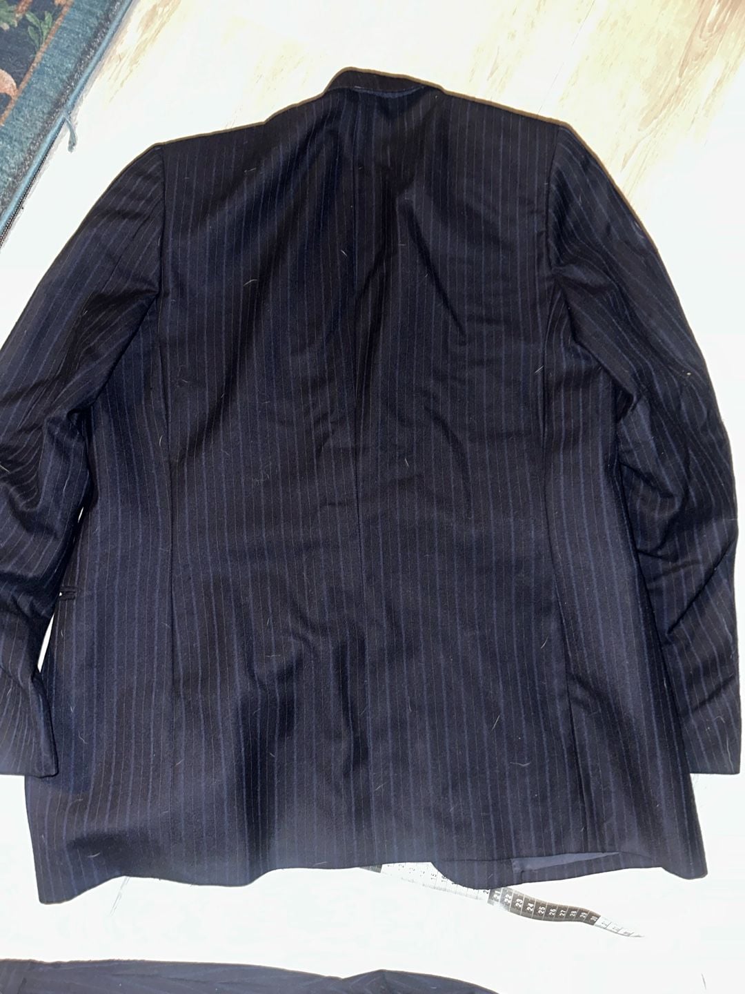 Castellani Milano Men's Navy Blue Pinstripe Suit Set 6