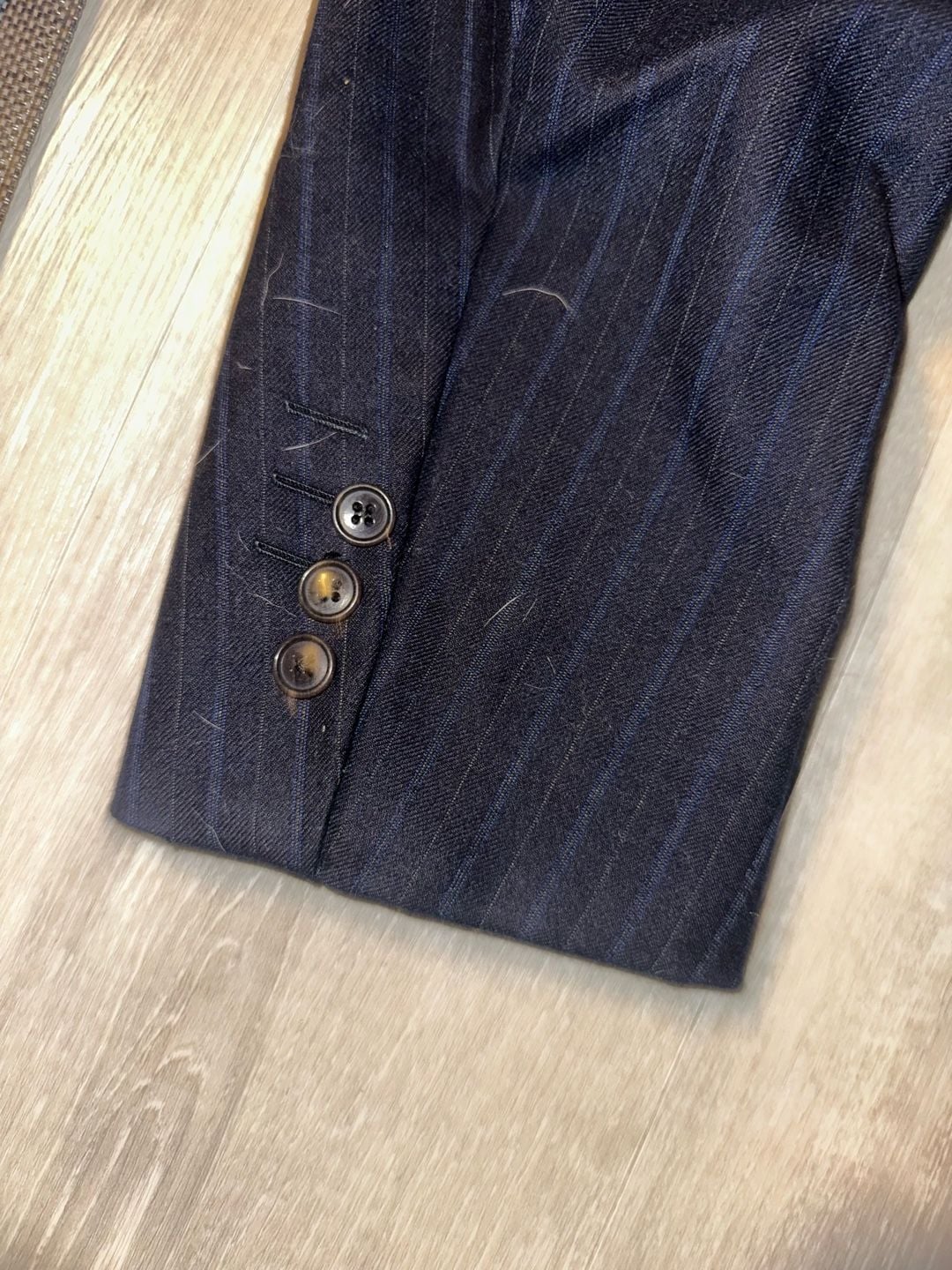 Castellani Milano Men's Navy Blue Pinstripe Suit Set 7