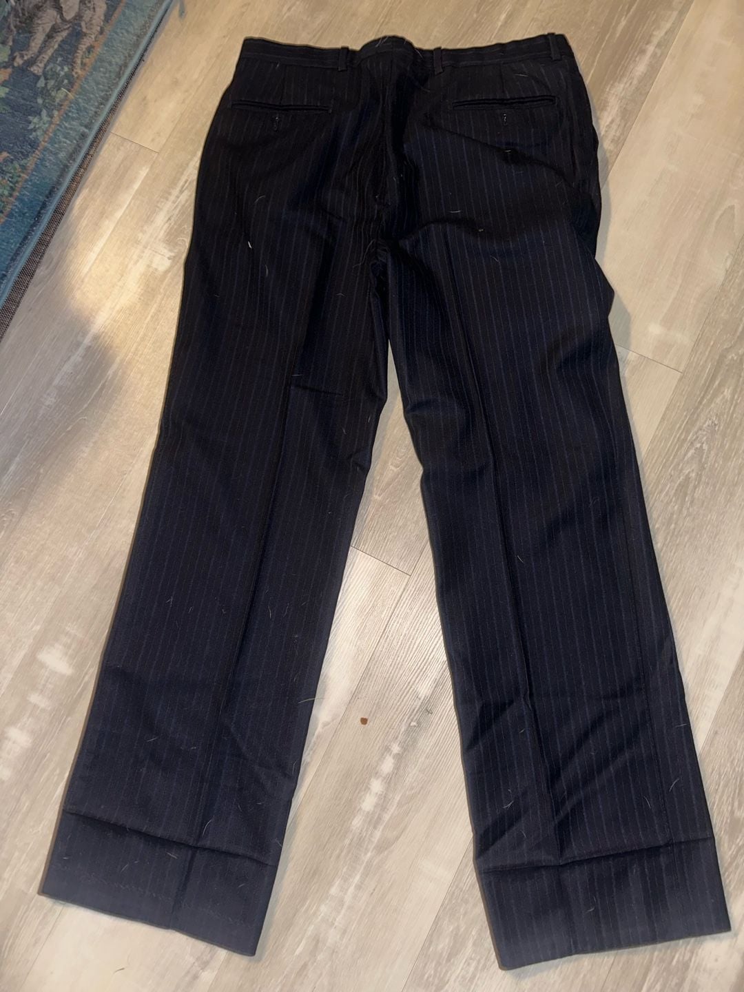 Castellani Milano Men's Navy Blue Pinstripe Suit Set 11