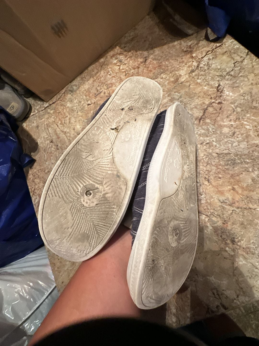 Tommy Bahama Women's Navy Blue Canvas Slip-On Sneakers 8