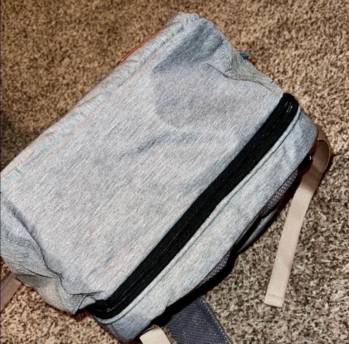 3-in-1 Foldable Baby Diaper Backpack with Portable Changing Station, Gray 11
