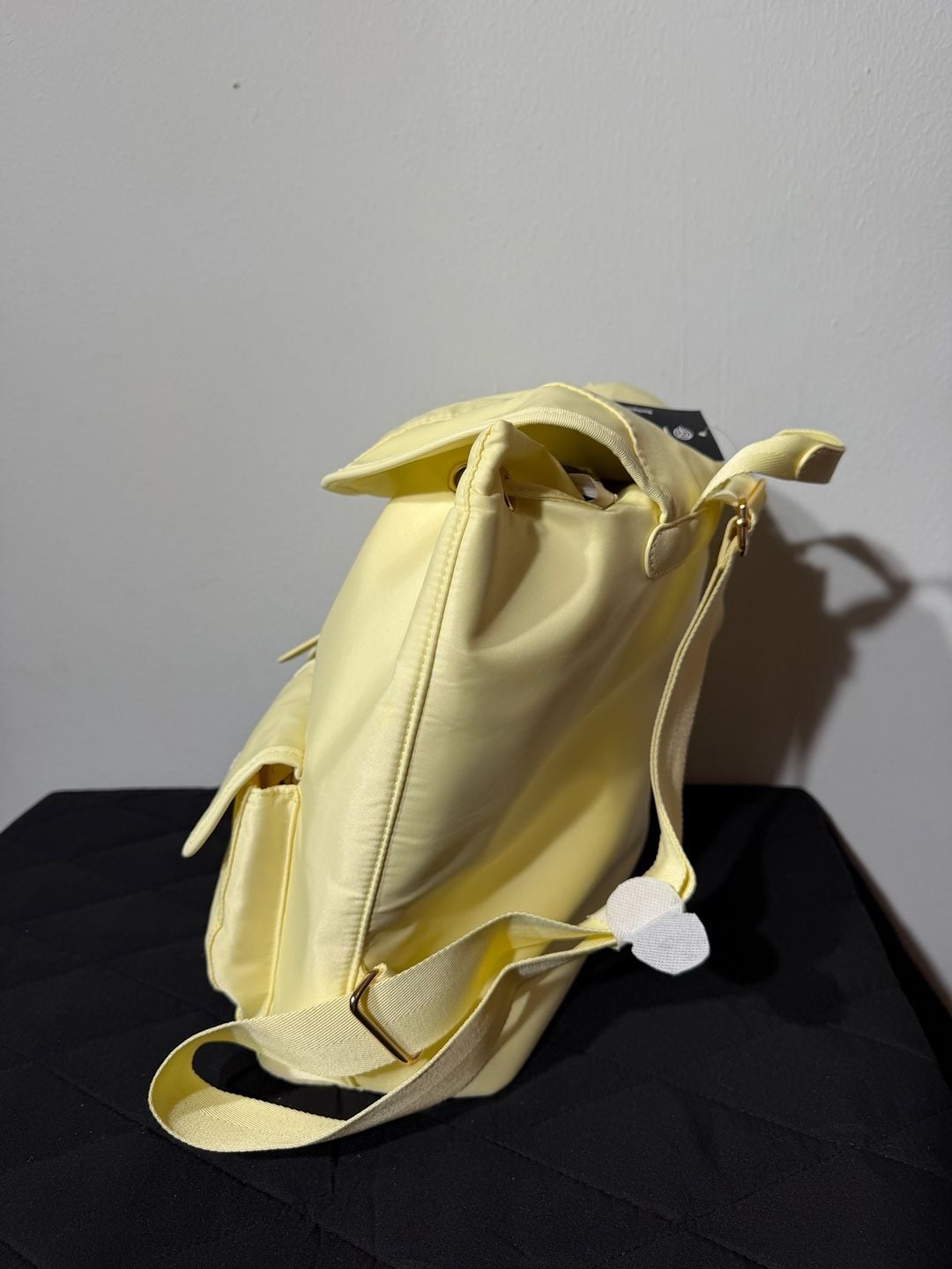 Year of Ours Nylon Drawstring Lightweight Backpack in Butter Yellow 3