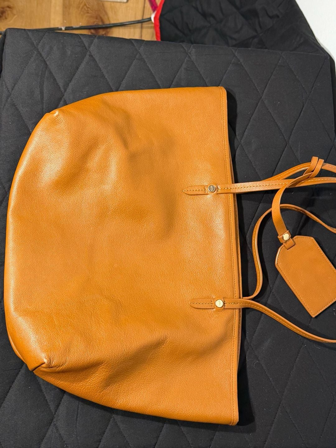 Elaine Turner Pebbled Leather Tote in Cognac 7
