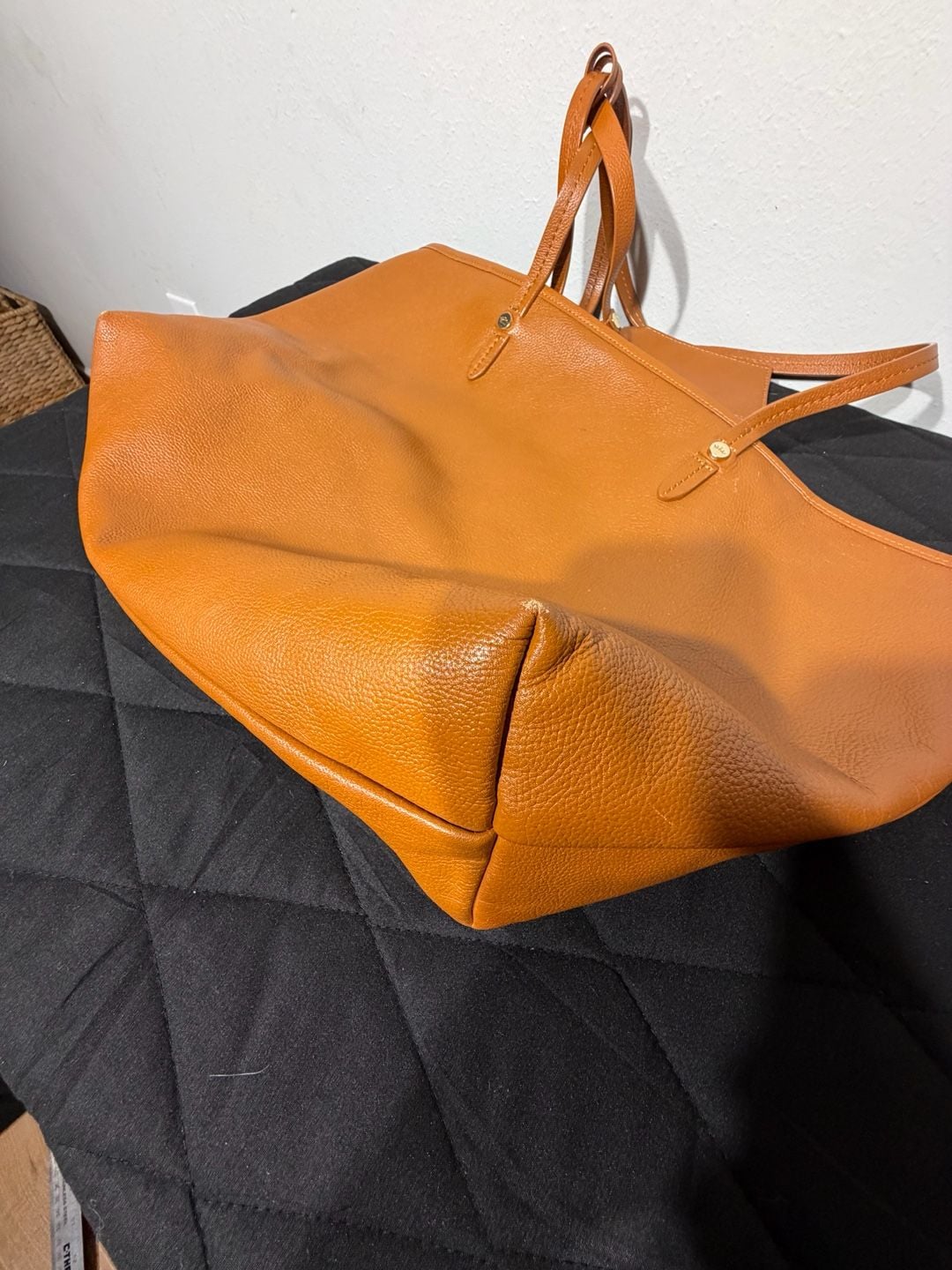 Elaine Turner Pebbled Leather Tote in Cognac 8