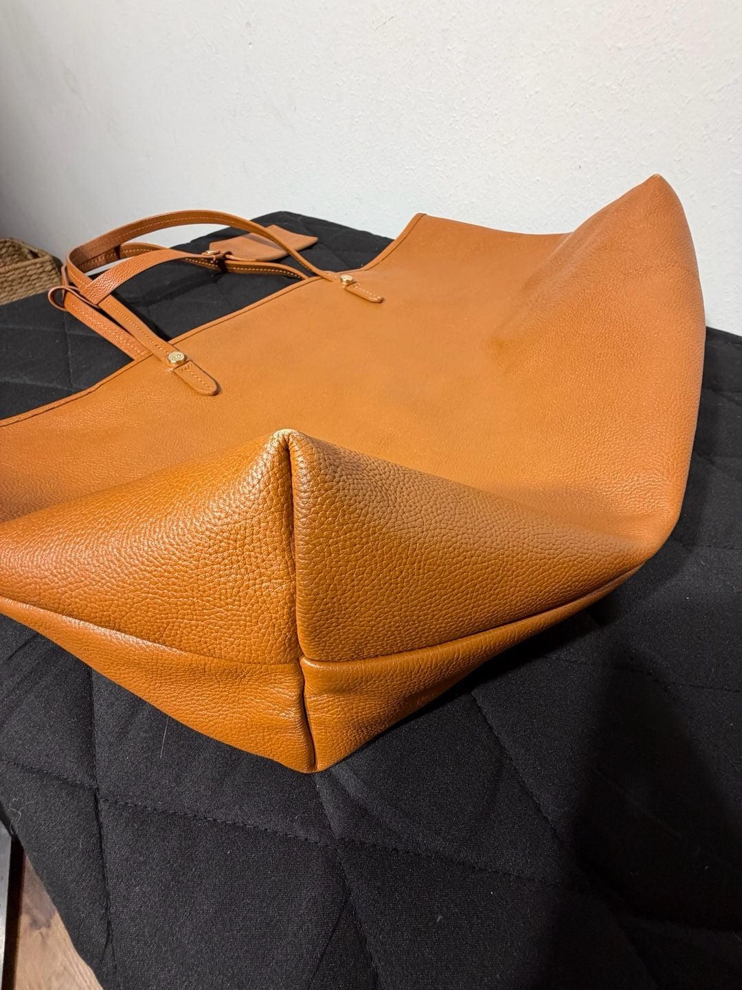 Elaine Turner Pebbled Leather Tote in Cognac 9
