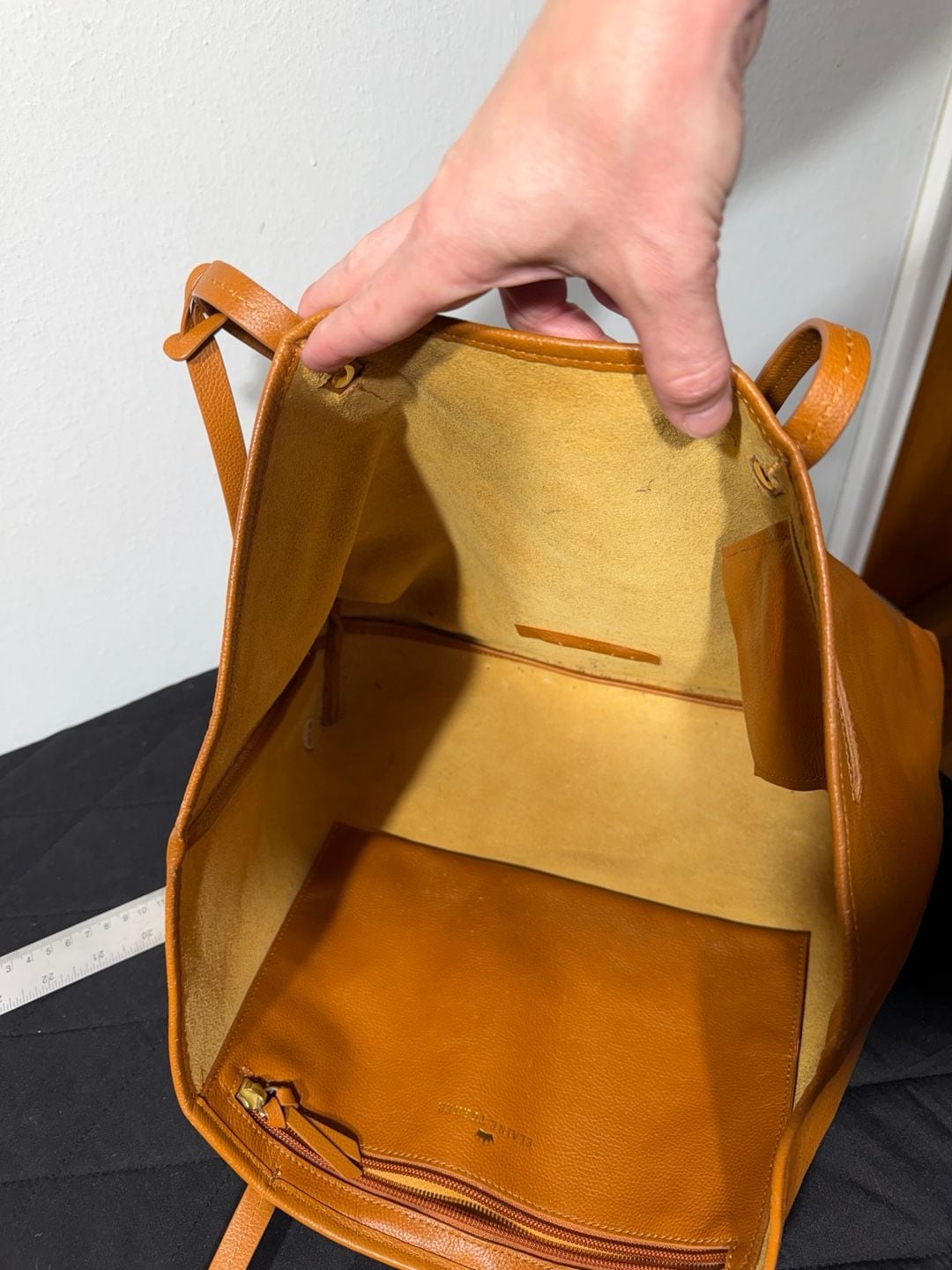 Elaine Turner Pebbled Leather Tote in Cognac 14