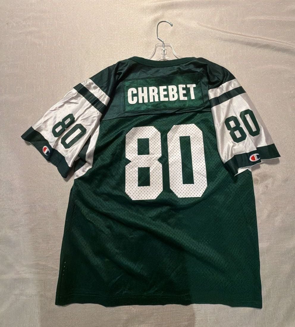 Vintage New York Jets Wayne Chrebet #80 Champion Mesh Football Jersey Youth XL 2