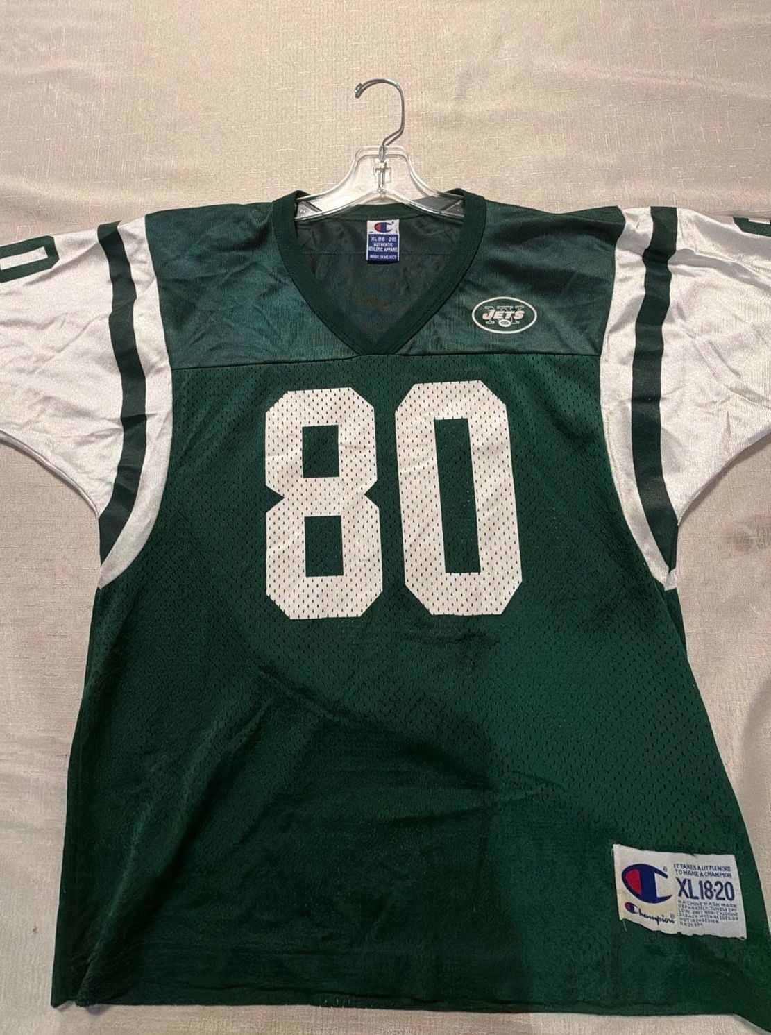 Vintage New York Jets Wayne Chrebet #80 Champion Mesh Football Jersey Youth XL 3