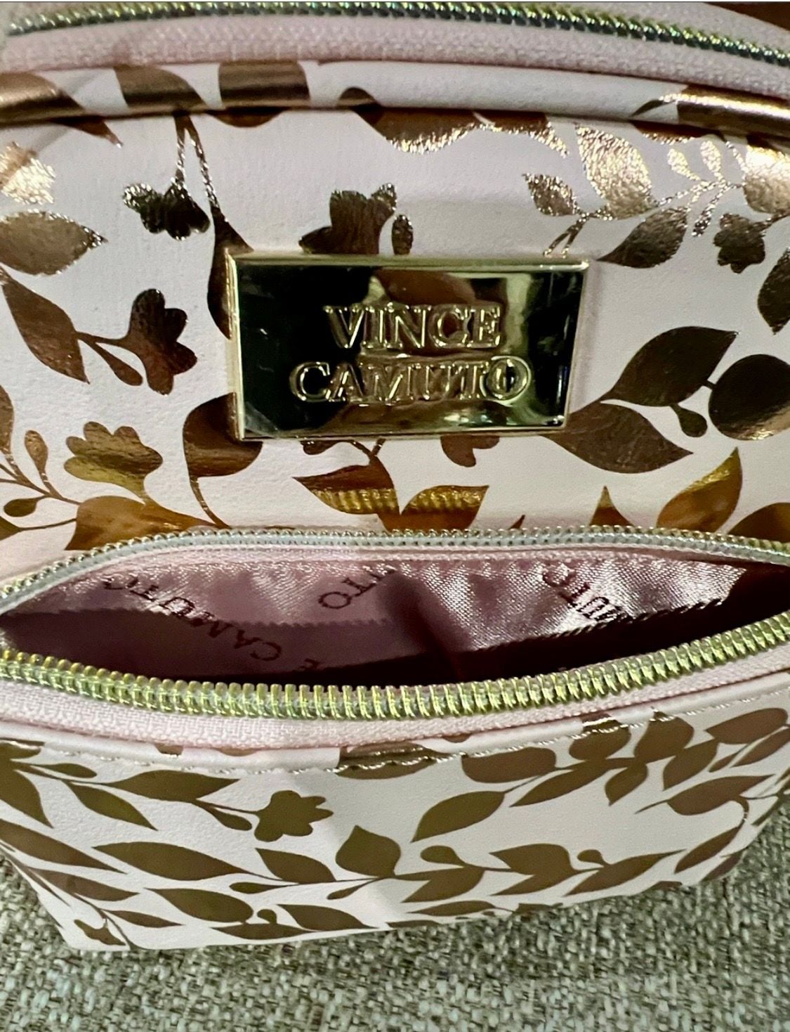 Vince Camuto Floral Print Cosmetic Bag Set 2